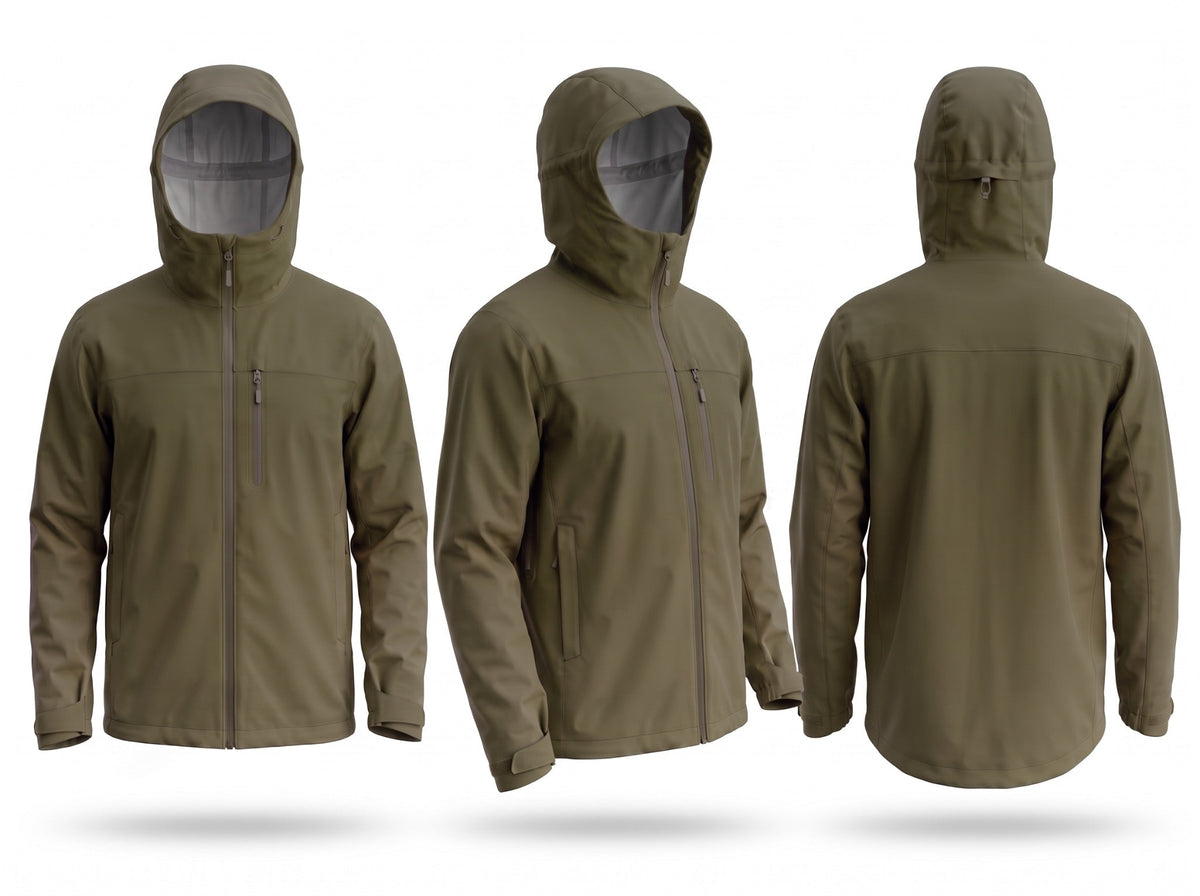 Dry jacket front side back views