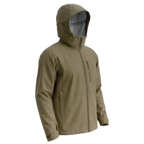 Dry olive jacket three-quarter view